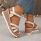 Womens Summer Wedge Sandals With Flower Detail And Ankle Strap For Comfort And Style 2