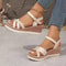 Womens Summer Wedge Sandals With Flower Detail And Ankle Strap For Comfort And Style 6