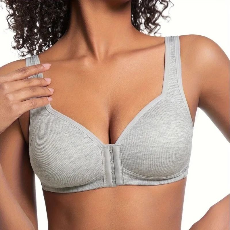 Womens Front Closure Wireless Bra With Full Coverage And Fixed Cups For Everyday Support 1