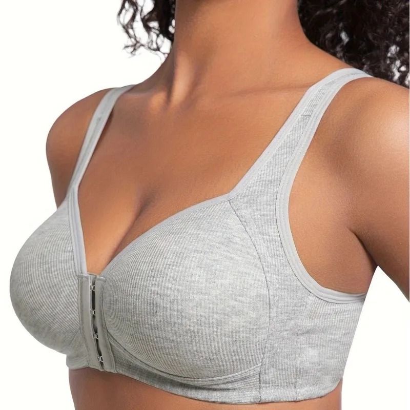 Womens Front Closure Wireless Bra With Full Coverage And Fixed Cups For Everyday Support 2