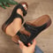 Women Wedge Sandals With Open Toe Vintage Orthopedic Support And Anti Slip Leather Sole 0