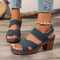 Women Platform Sandals With Cross Band And High Heel Design For Summer Wear 9