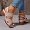 Women Platform Sandals With Cross Band And High Heel Design For Summer Wear 5