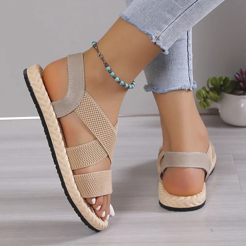 Women Black Lace Up Flat Sandals With Matching Sole And Anti Slip Comfort Design 11