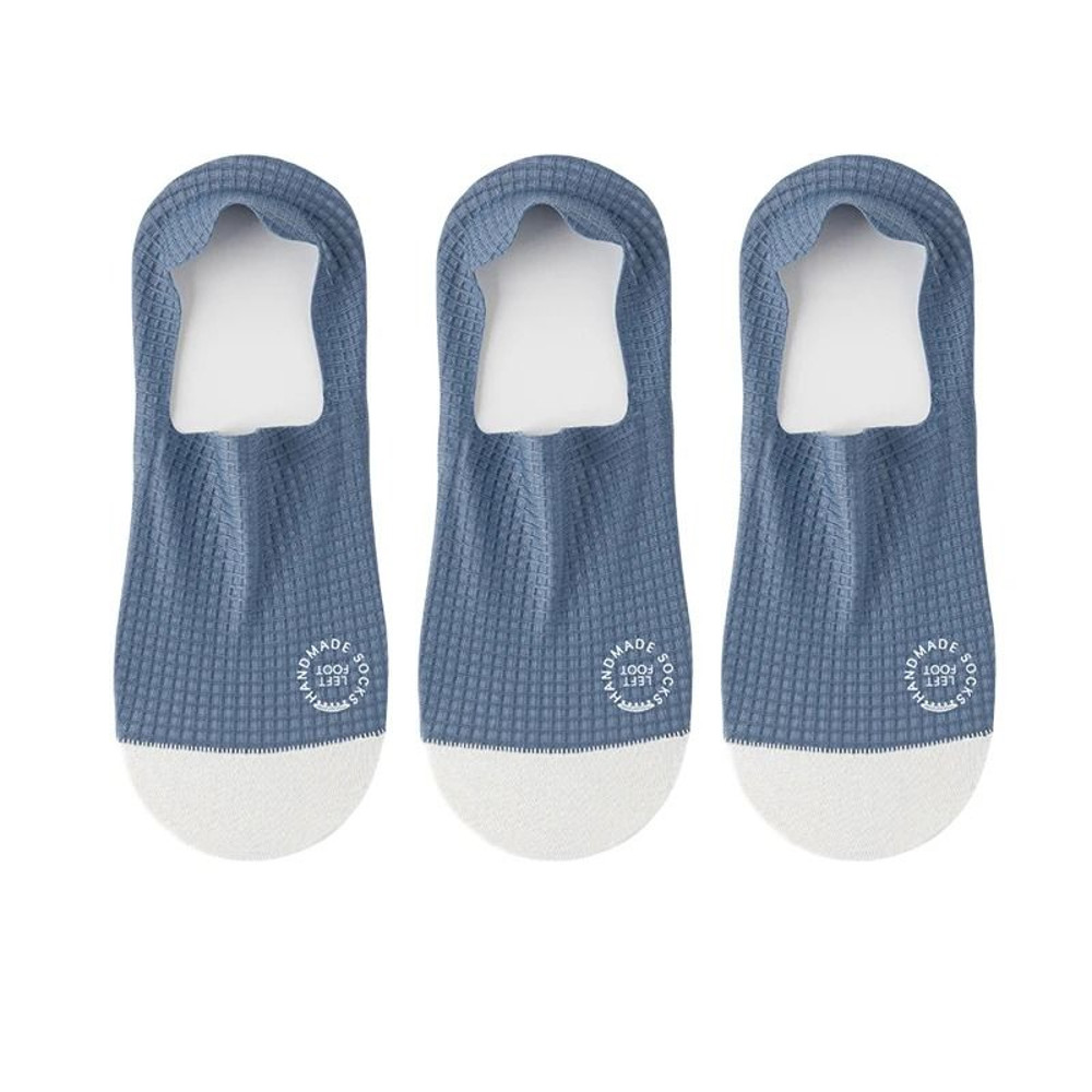 Men Invisible Socks 3 Pairs Breathable No Show Boat Socks With Waffle Mesh And Sweat Absorption 15