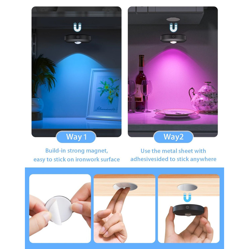 WILLED Rechargeable Night Light Set With Remote Control And Timer For Closet Wall And Cabinet Light 1