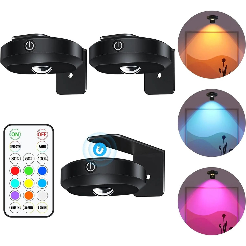 WILLED Rechargeable Night Light Set With Remote Control And Timer For Closet Wall And Cabinet Light 11