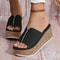 Women Wedge Slippers With Leather Upper And Platform Sole For Beach And Casual Summer Wear 1