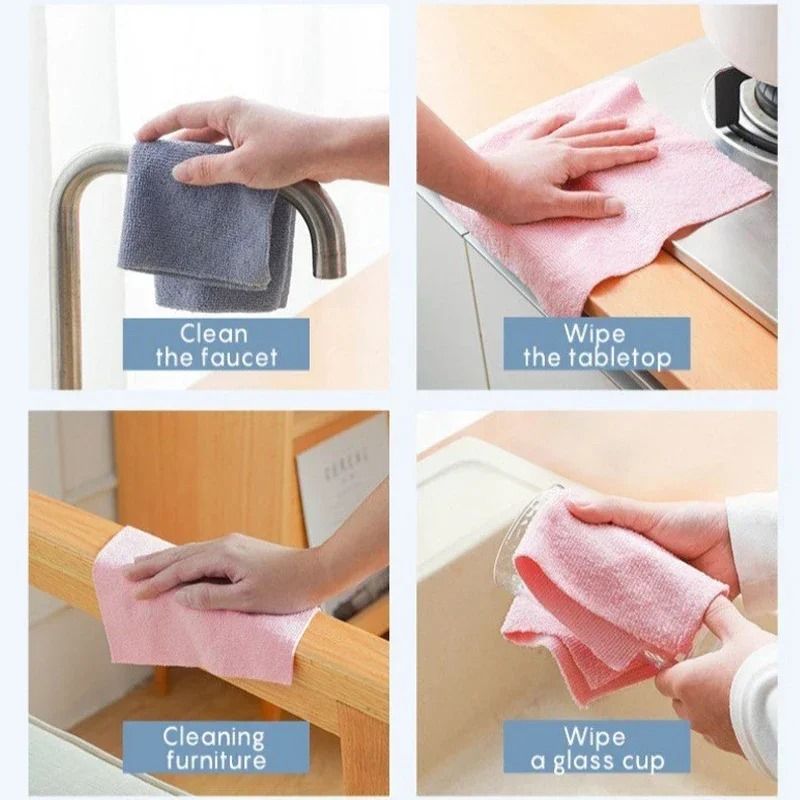 Reusable Cleaning Wipe Roll With 20 Microfiber Sheets For Kitchen And Household Use 5
