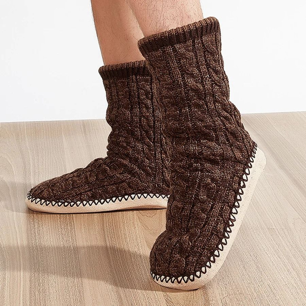 Men Indoor Slipper Socks With Plush Lining And Non Slip Sole For Warmth And Comfort At Home 1