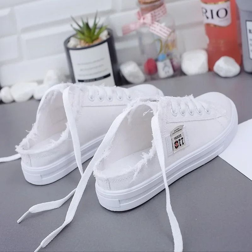 Women Canvas Sneakers With Low Upper And Lace Up Design For Everyday Casual Spring And Summer Wear 6