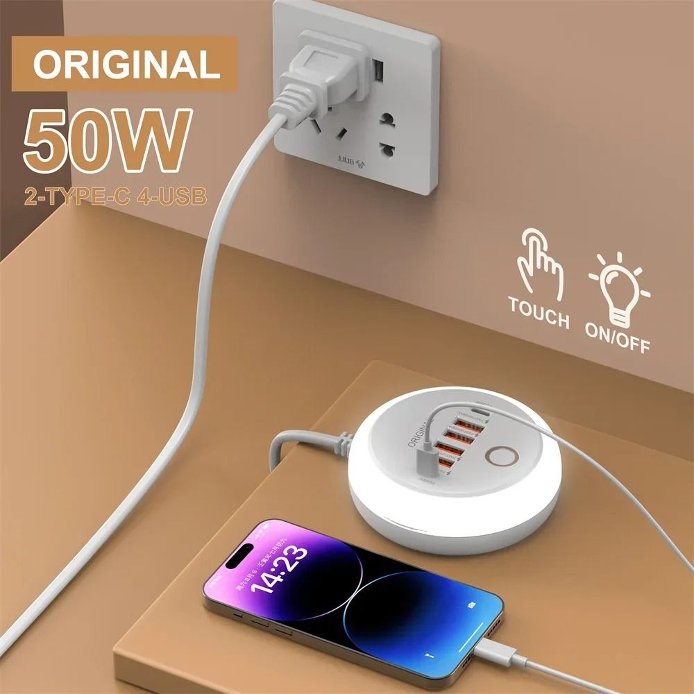 50W Multi Port USB C Power Strip Charger With Fast Charging Adapter For IPhone Android And Mobile D 2