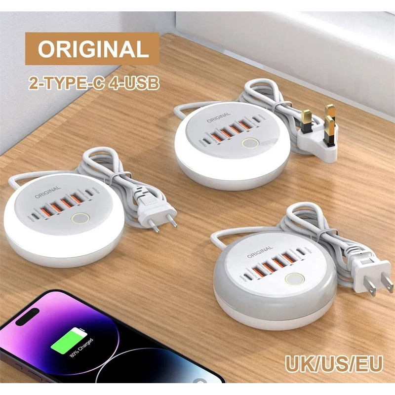 50W Multi Port USB C Power Strip Charger With Fast Charging Adapter For IPhone Android And Mobile D 3