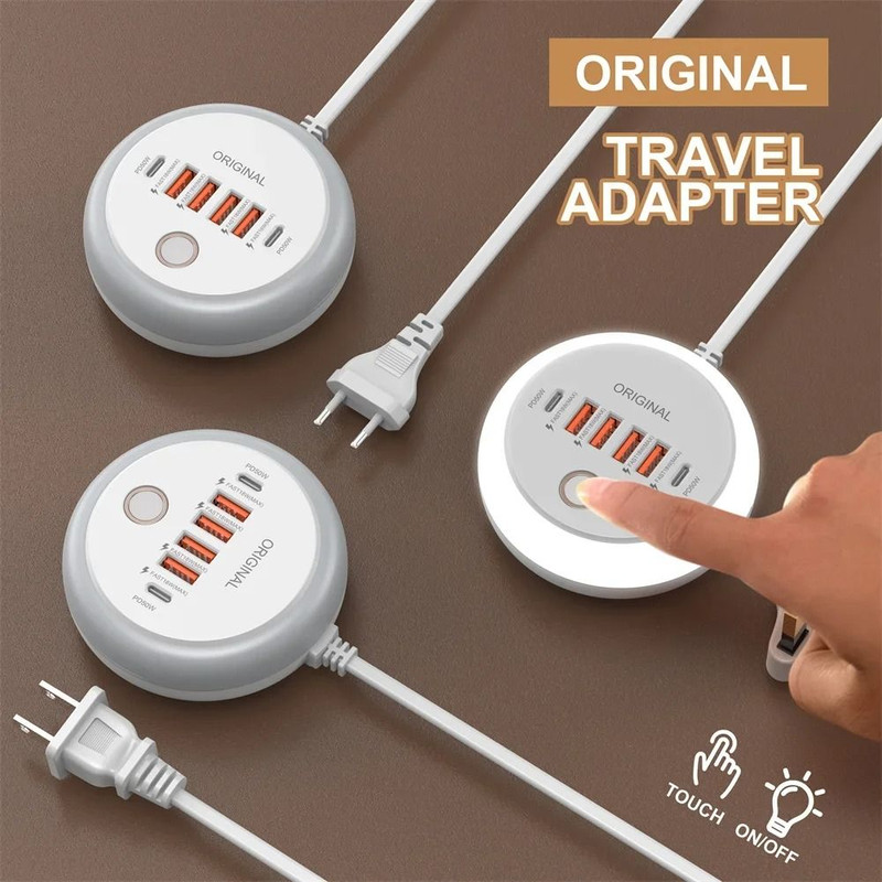 50W Multi Port USB C Power Strip Charger With Fast Charging Adapter For IPhone Android And Mobile D 5