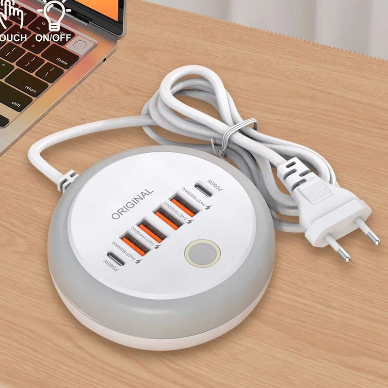 50W Multi Port USB C Power Strip Charger With Fast Charging Adapter For IPhone Android And Mobile D 6