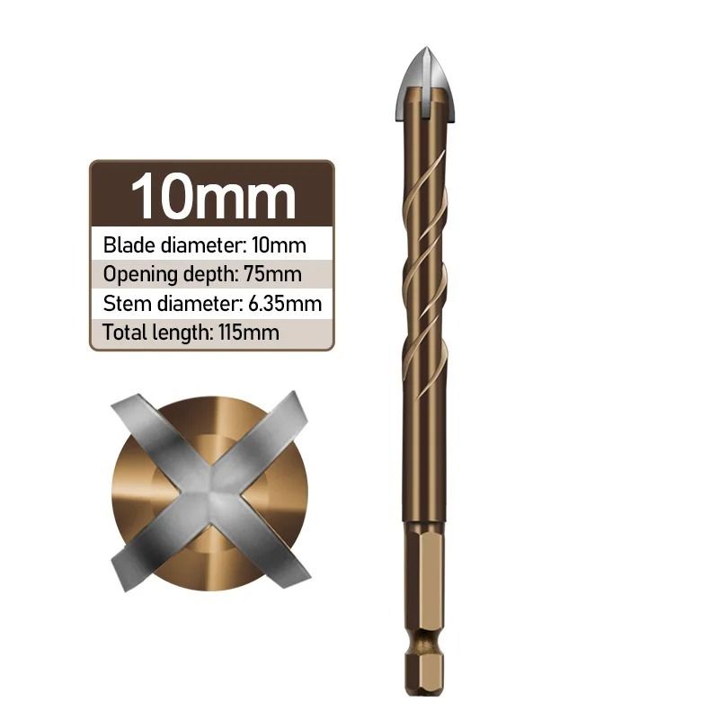 Triangle Alloy Drill Bit Set For Tile Cement Glass Ceramic Metal And Wood In Multiple Sizes 11