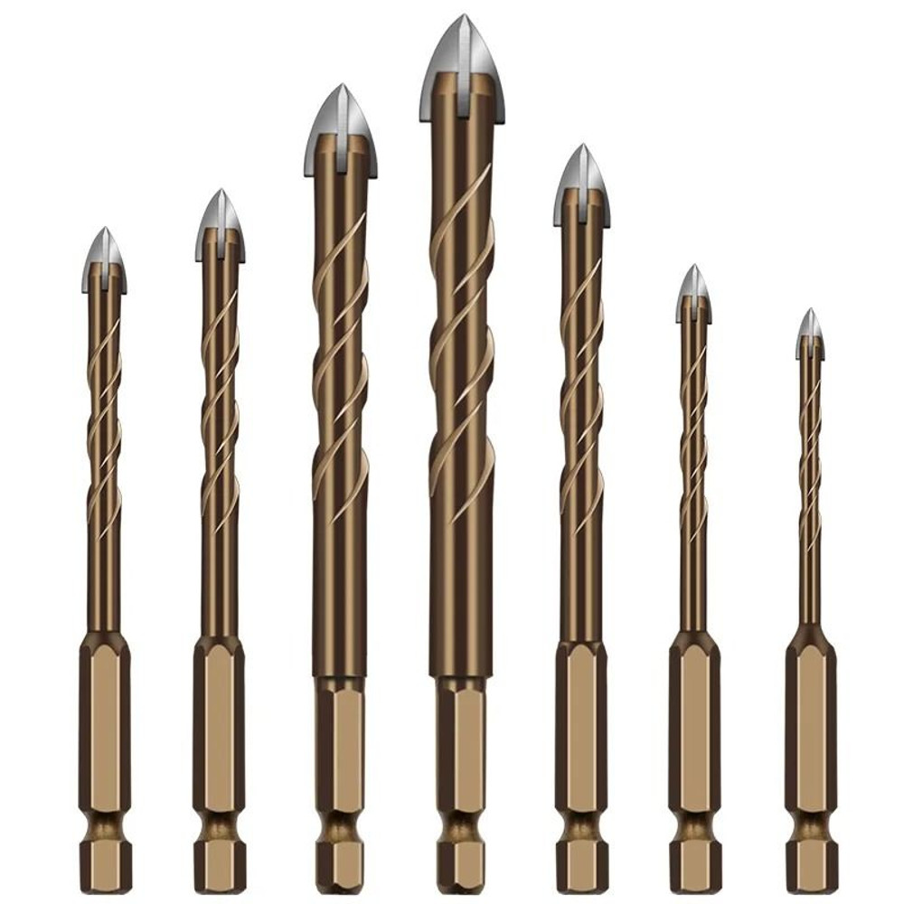 Triangle Alloy Drill Bit Set For Tile Cement Glass Ceramic Metal And Wood In Multiple Sizes 13