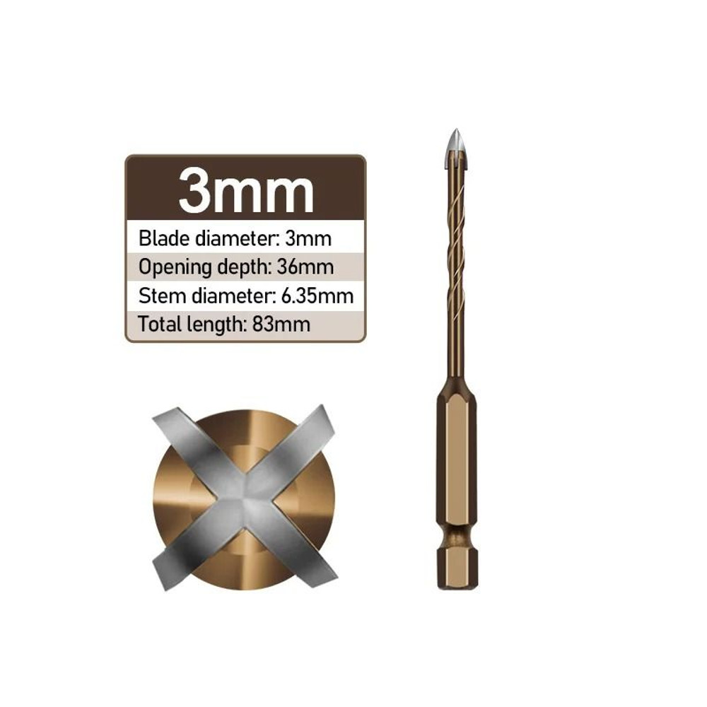 Triangle Alloy Drill Bit Set For Tile Cement Glass Ceramic Metal And Wood In Multiple Sizes 6