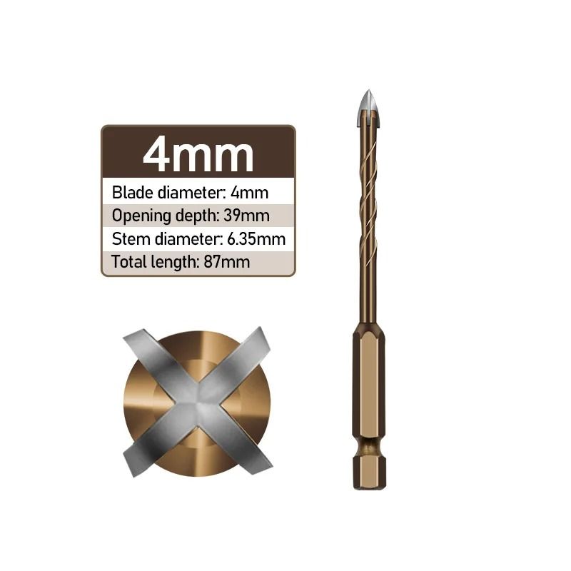 Triangle Alloy Drill Bit Set For Tile Cement Glass Ceramic Metal And Wood In Multiple Sizes 7