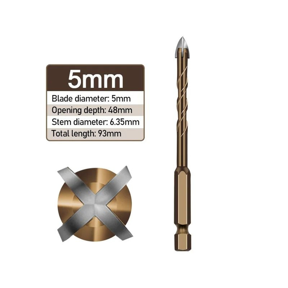 Triangle Alloy Drill Bit Set For Tile Cement Glass Ceramic Metal And Wood In Multiple Sizes 8