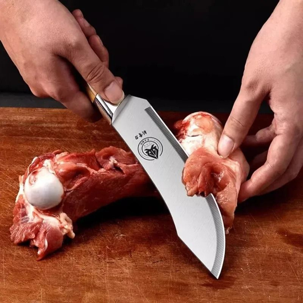 Japanese Style Butcher Knife For Meat Fish And Vegetable Cutting With Multifunction Chef Design 3