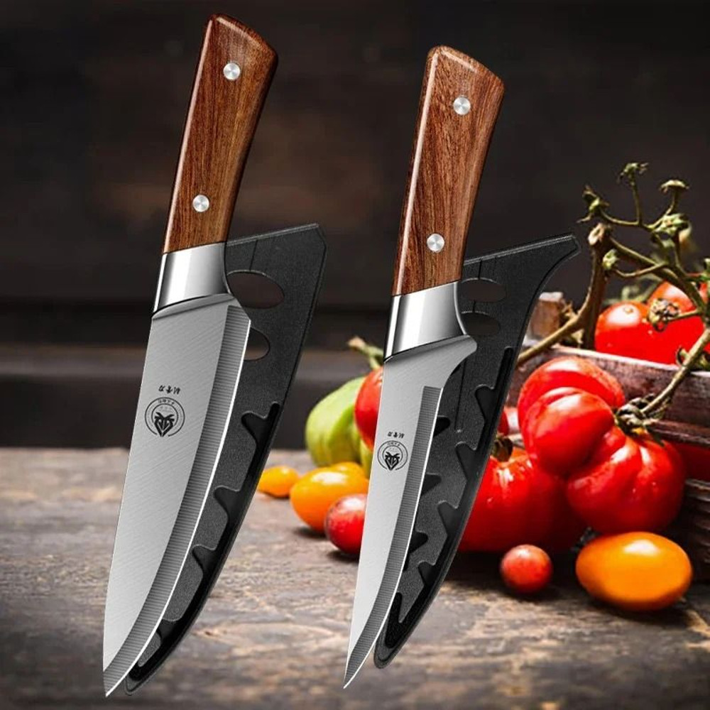 Japanese Style Butcher Knife For Meat Fish And Vegetable Cutting With Multifunction Chef Design 9