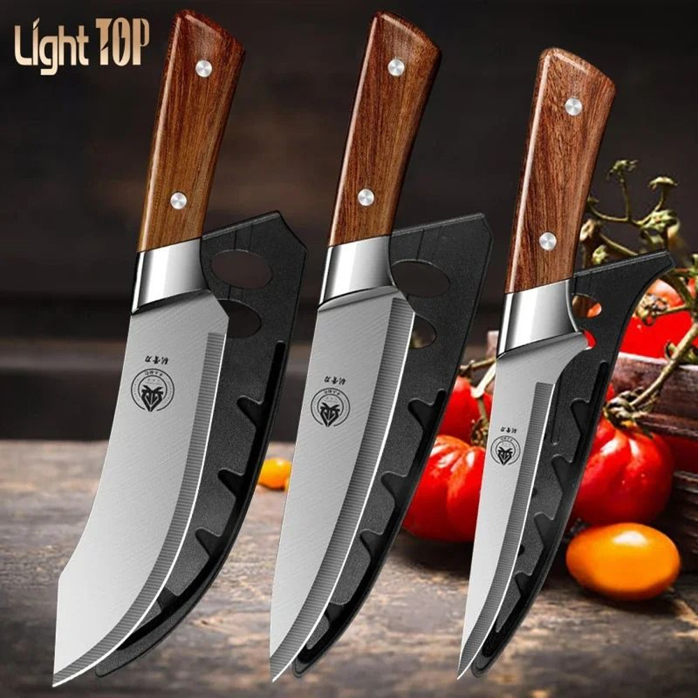 Japanese Style Butcher Knife For Meat Fish And Vegetable Cutting With Multifunction Chef Design 11