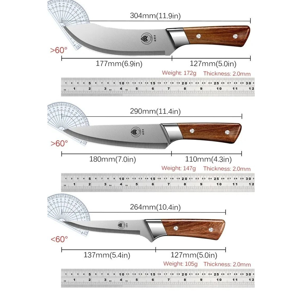 Japanese Style Butcher Knife For Meat Fish And Vegetable Cutting With Multifunction Chef Design 5