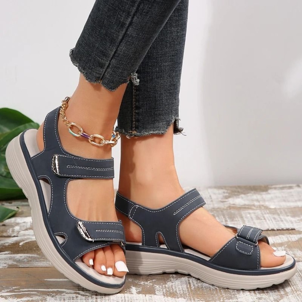 Women Summer Hook And Loop Platform Sandals With Lightweight Anti Slip Sole And Casual Fit 3