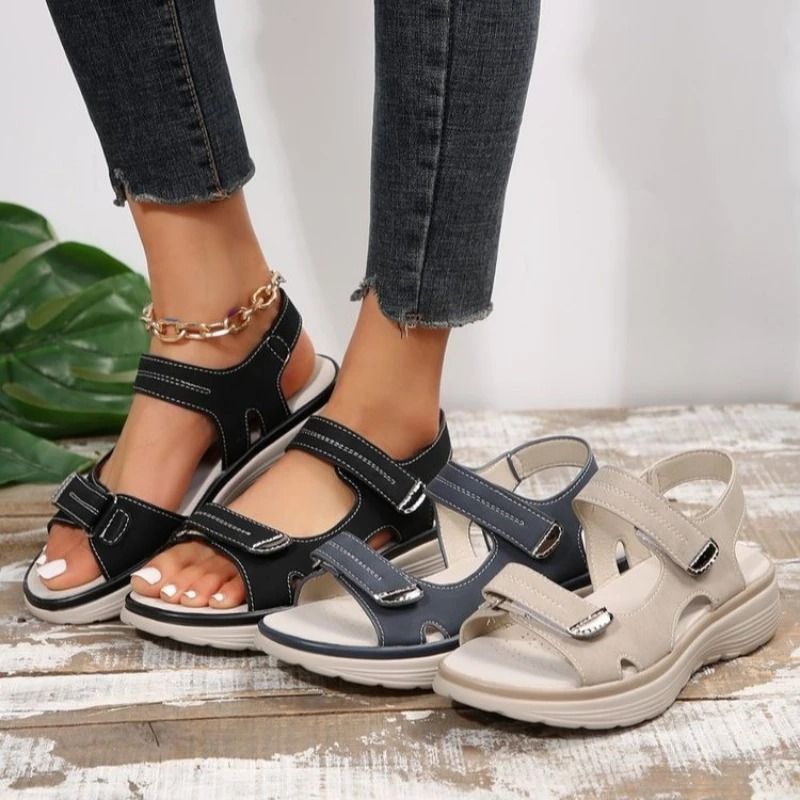 Women Summer Hook And Loop Platform Sandals With Lightweight Anti Slip Sole And Casual Fit 5