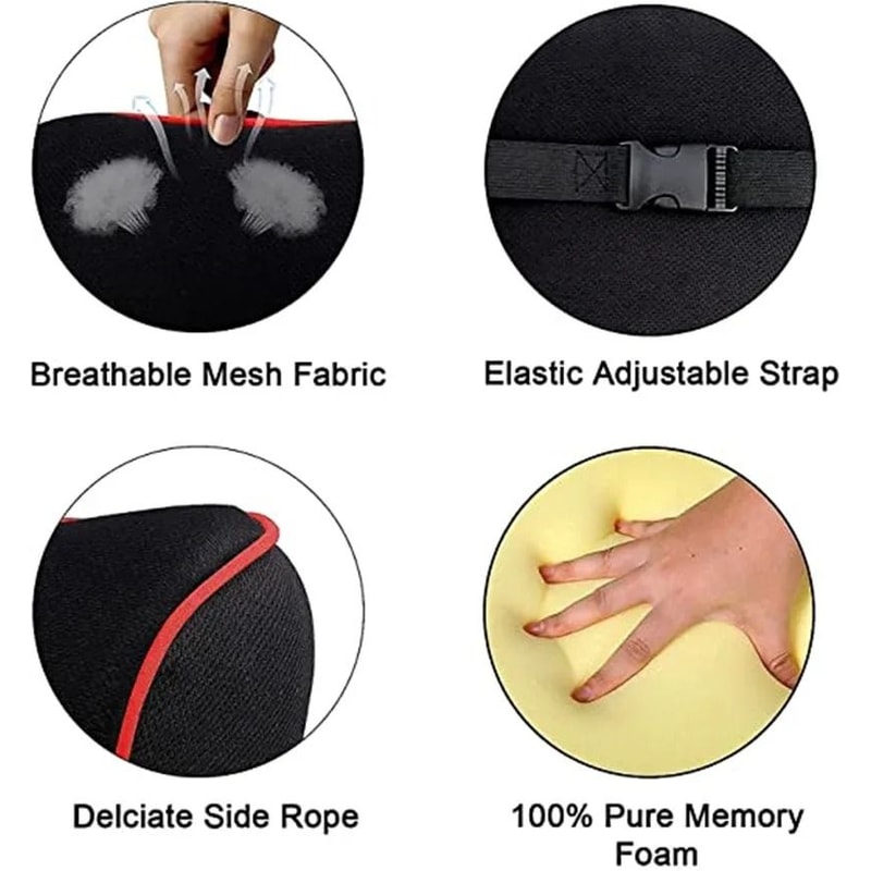 Memory Foam Car Neck And Lumbar Support Pillow For Travel And Daily Driving Comfort 4