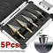 5 Piece Step Drill Bit Set With Cobalt Titanium Coating For Multi Size Hole Cutting In Metal Wood A 0