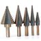 5 Piece Step Drill Bit Set With Cobalt Titanium Coating For Multi Size Hole Cutting In Metal Wood A 4