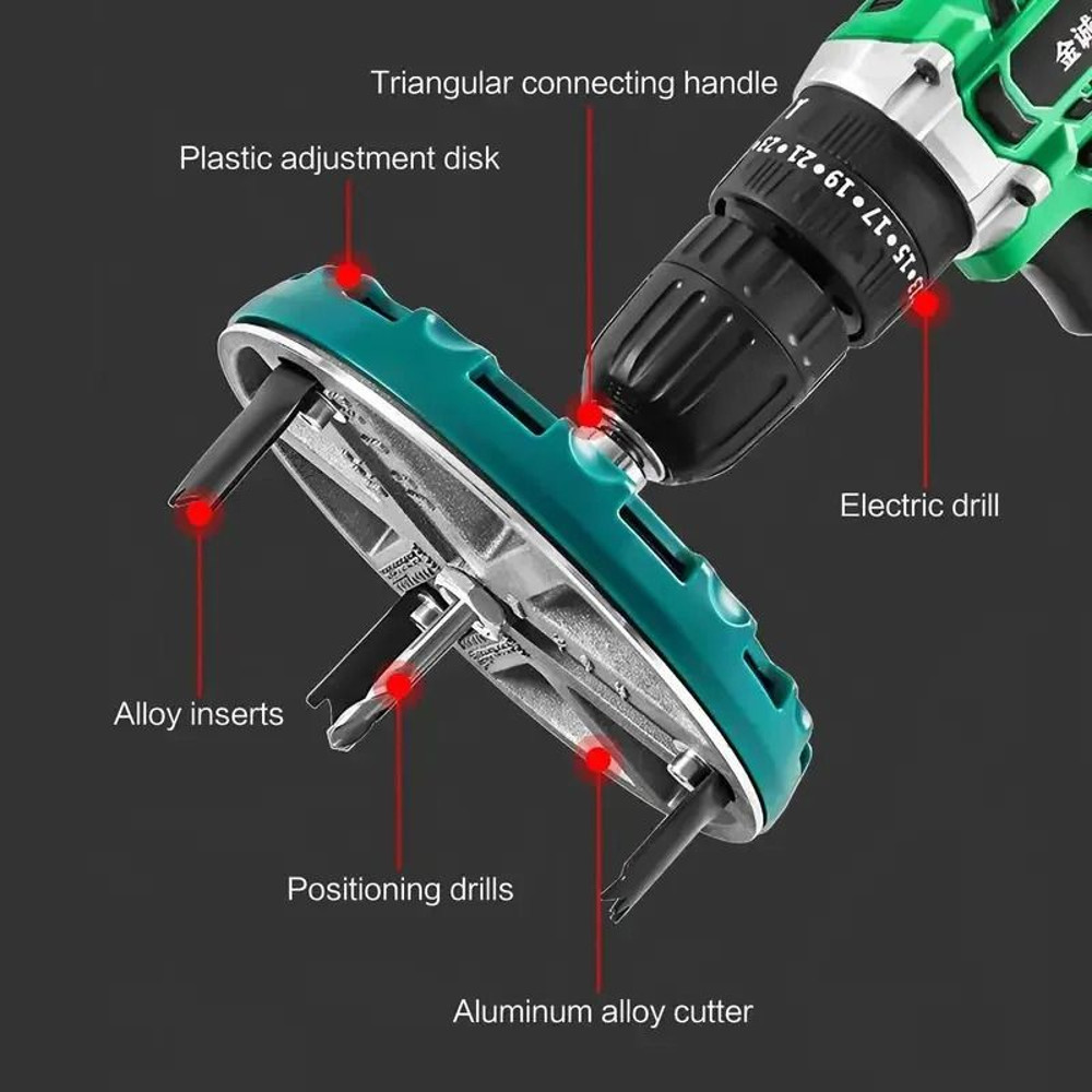 Adjustable Multifunction Hole Opener Drill Tool For Wood Drywall Plastic And Metal Plate Punching 3