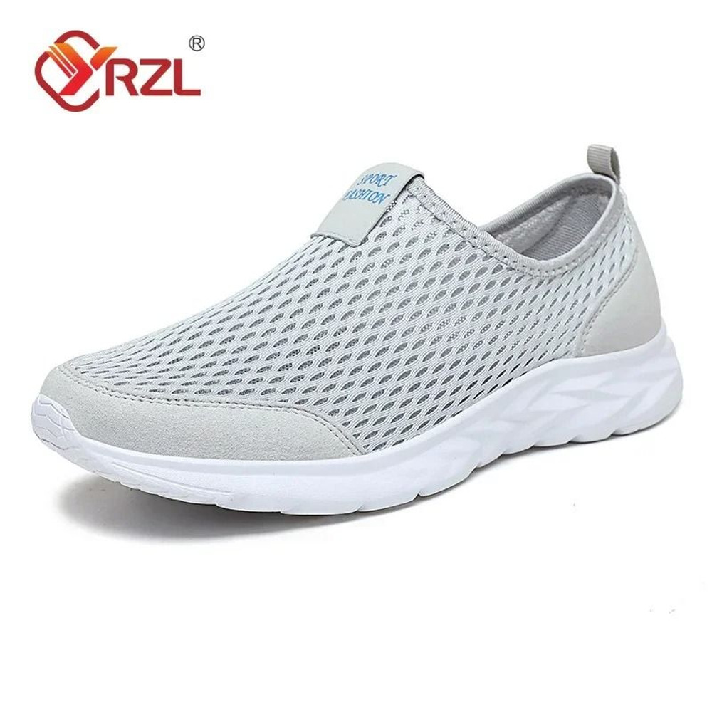 YRZL Mens Breathable Mesh Sneakers Lightweight Casual Outdoor Walking Non Slip Loafers In Plus Size 9