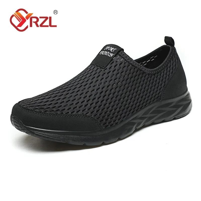 YRZL Mens Breathable Mesh Sneakers Lightweight Casual Outdoor Walking Non Slip Loafers In Plus Size 7