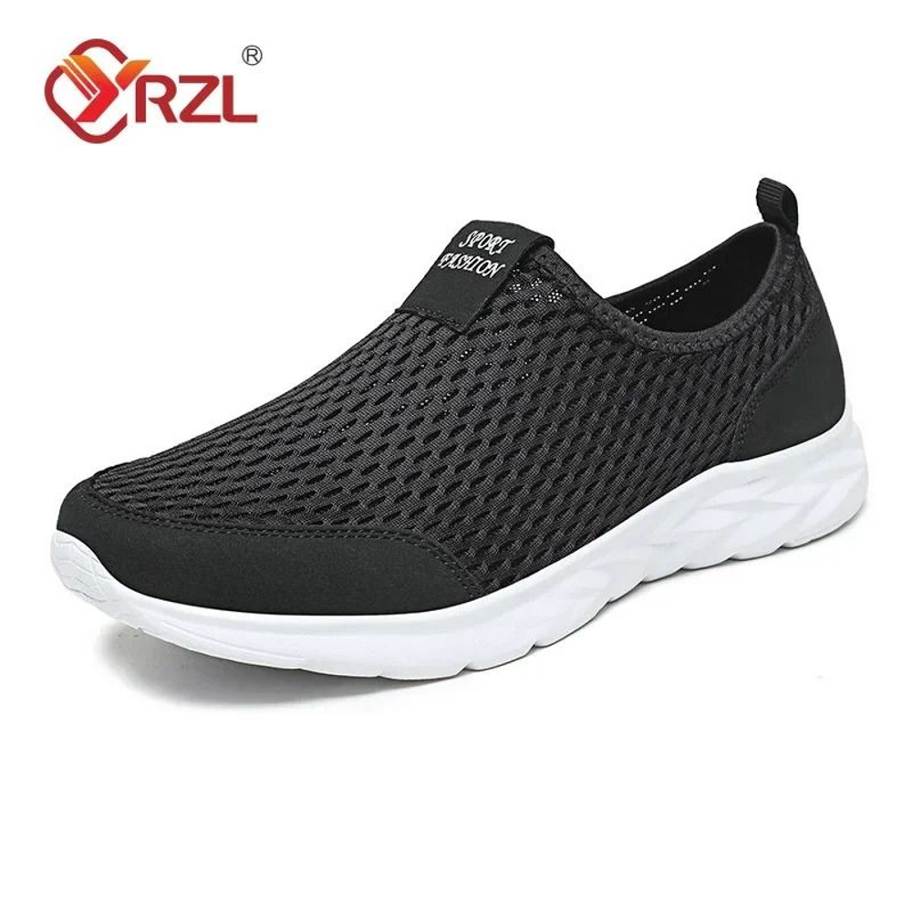 YRZL Mens Breathable Mesh Sneakers Lightweight Casual Outdoor Walking Non Slip Loafers In Plus Size 8