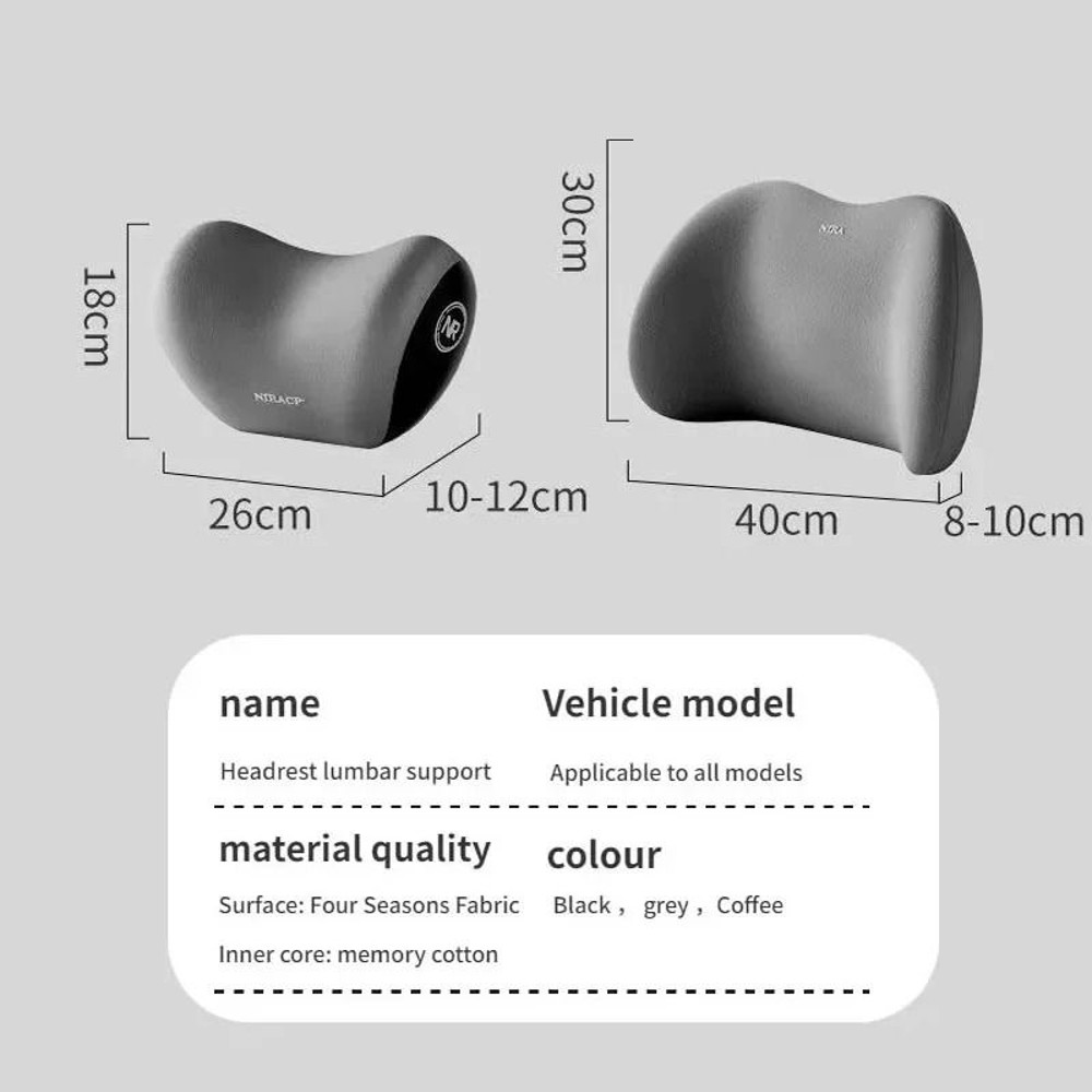 Car Memory Foam Neck And Lumbar Support Pillow Ergonomic Headrest Cushion For Driving Comfort And B 1