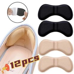 heel protector insoles adhesive cushion pads anti-wear shoe insert for pain relief and foot comfort 12 piece set