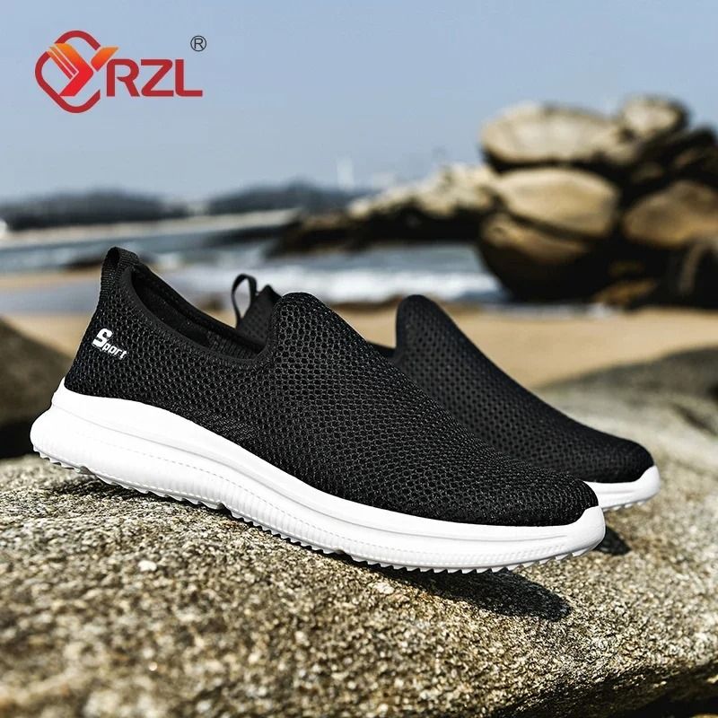 YRZL Mens Mesh Sneakers Lightweight Non Slip Walking Loafers Breathable Unisex Tennis Shoes For Eve 2