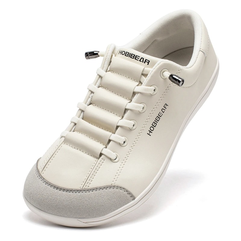 Unisex Wide Toe Barefoot Leather Sneakers With Adjustable Fit Slip On Design For Walking And Casual 10