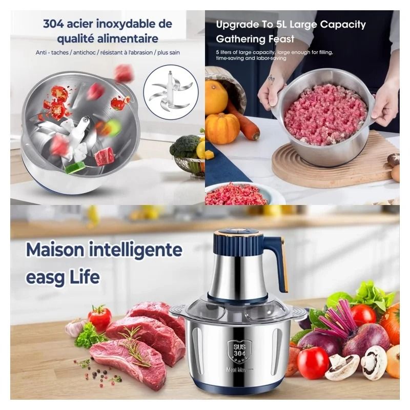 Electric Stainless Steel Meat Grinder And Food Processor For Chopping Meat Vegetables Garlic And Fr 5