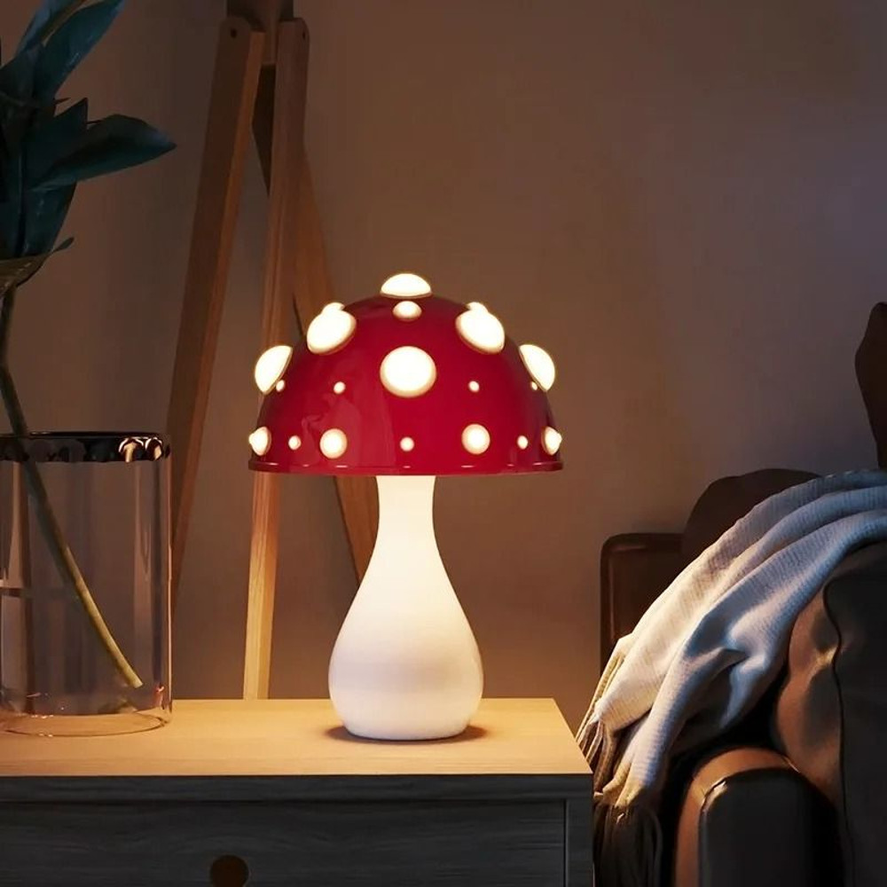Shiitake Mushroom LED Desk Lamp With USB Or AC Power Tricolor Lighting Biomimetic Night Light For H 3