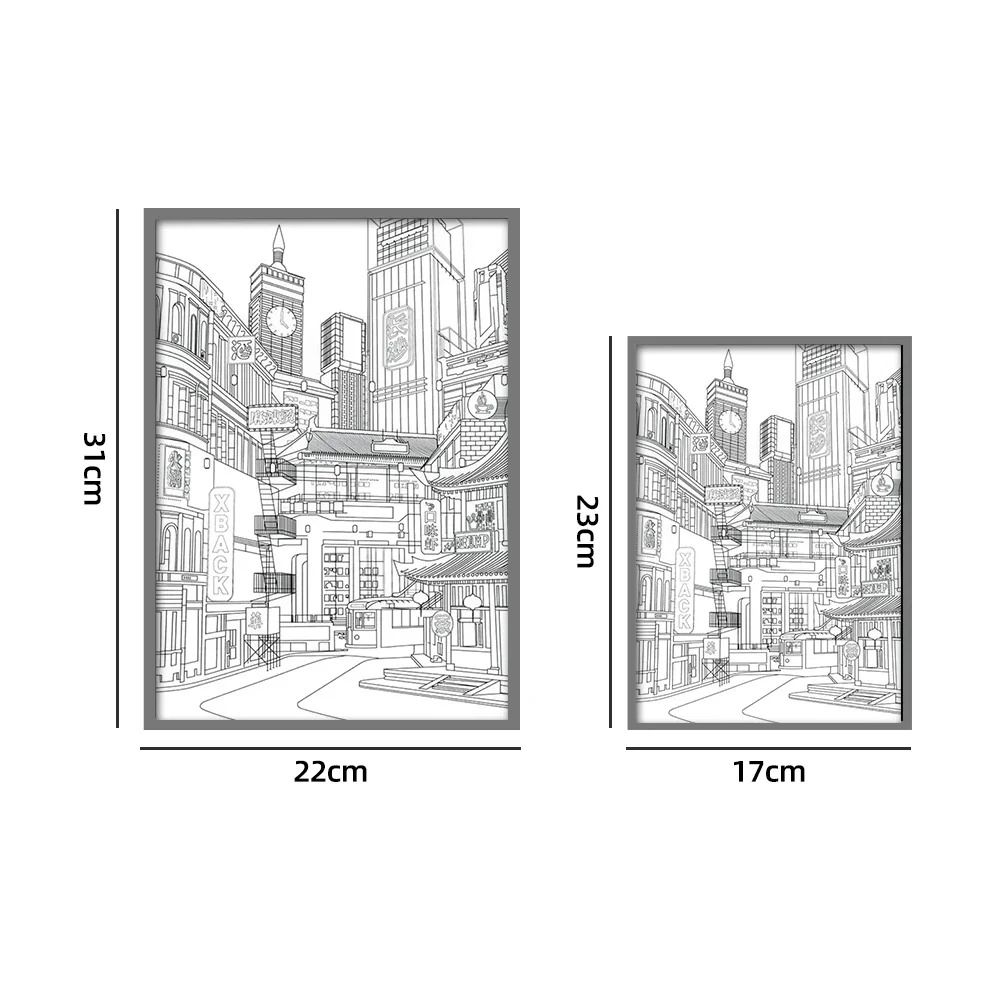 LED City Night View Light Painting With USB Power Dimming HD Wall Art For Bedroom Living Room Roman 5