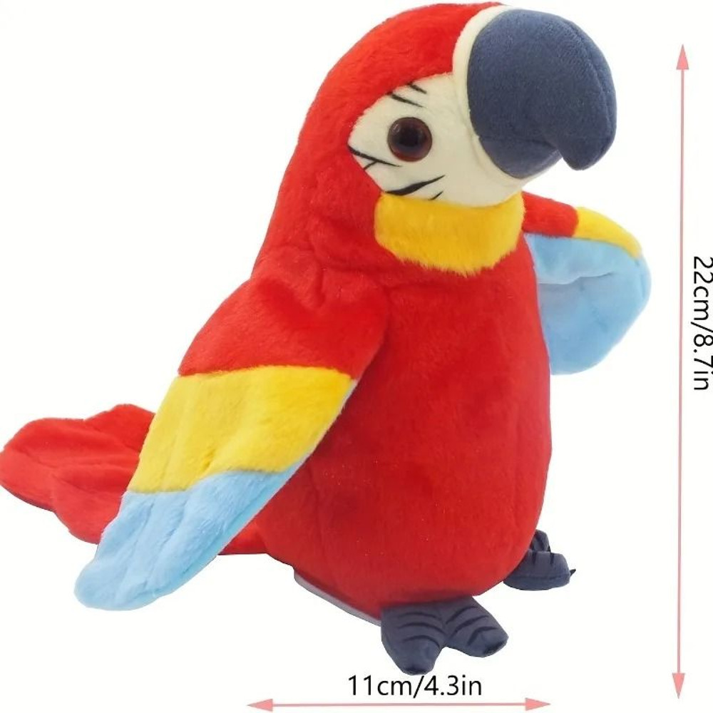 Talking Parrot Plush Toy With Repeating Voice Feature Animated Macaw Bird For Kids Interactive Play 1