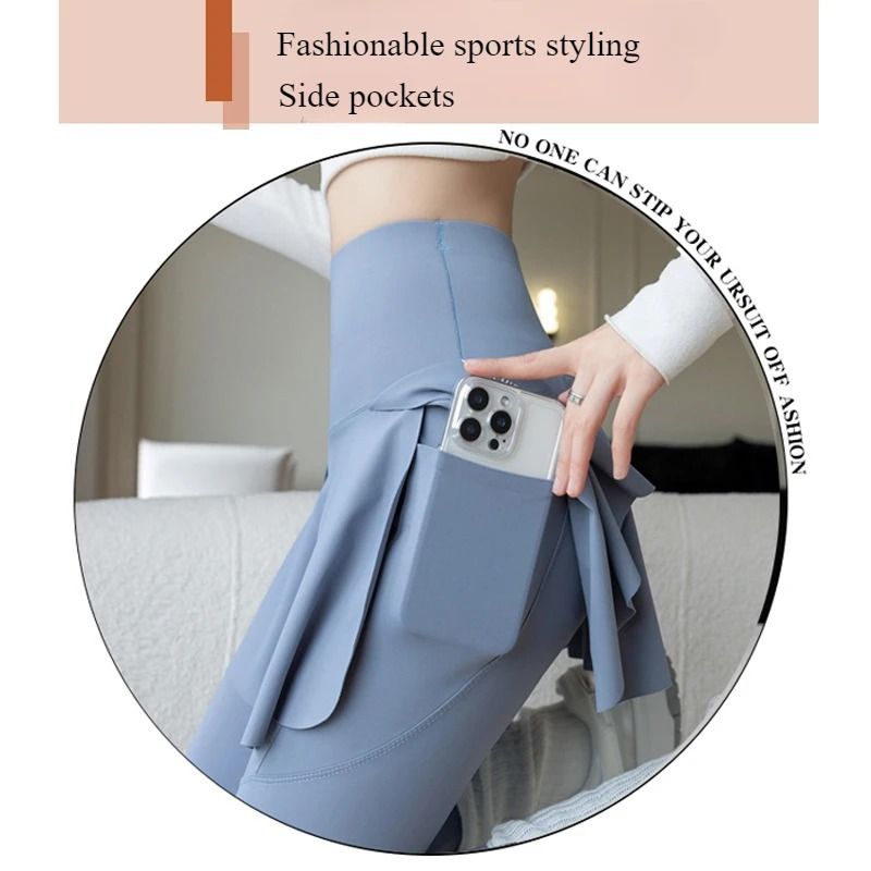 High Waist Seamless Womens Fitness Leggings With Pocket And Fake Two Piece Hip Lifting Design For Y 2