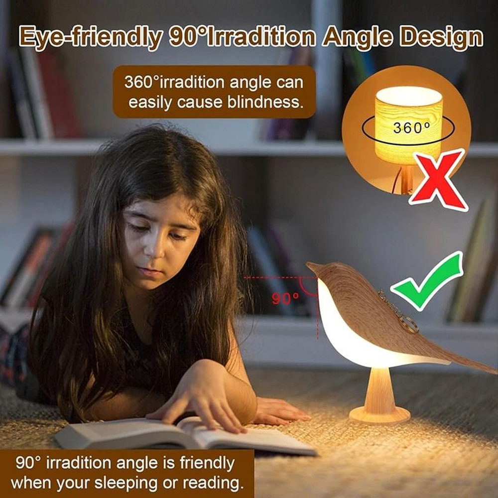 Bird Shaped LED Touch Night Light With Rechargeable Battery And 3 Colors For Bedroom Desk Or Bedsid 3