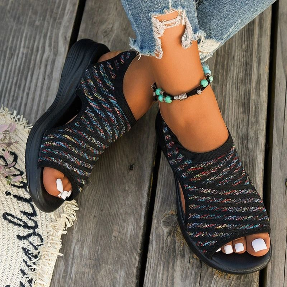 Plus Size Mesh Platform Sandals For Women Lightweight Open Toe Wedge Summer Shoes For Casual Walkin 0