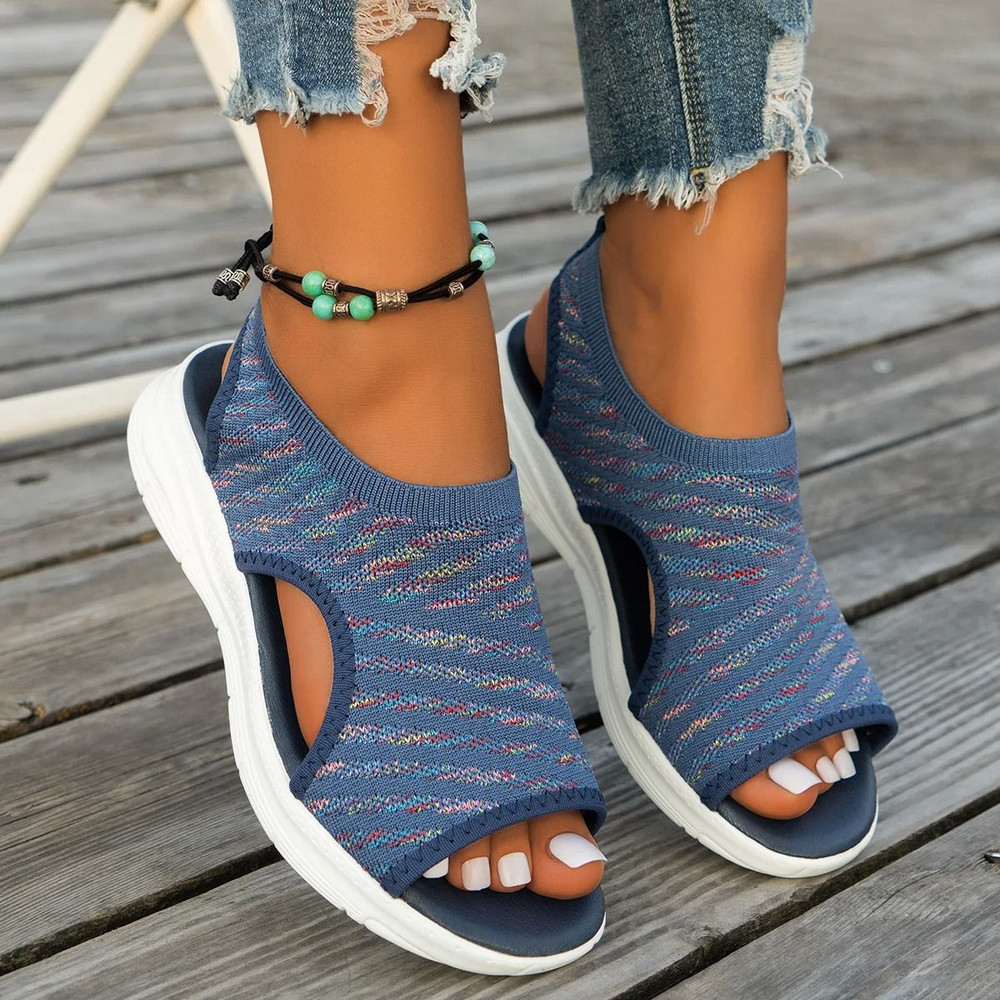 Plus Size Mesh Platform Sandals For Women Lightweight Open Toe Wedge Summer Shoes For Casual Walkin 3