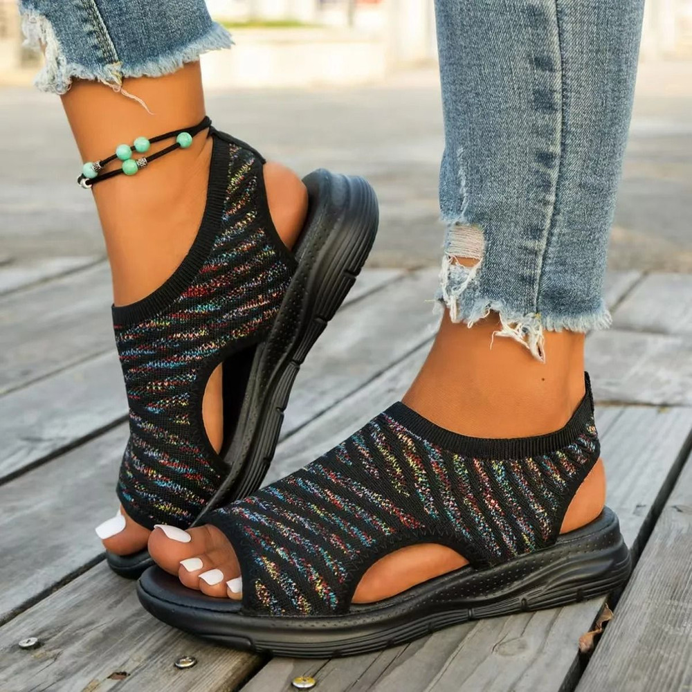 Plus Size Mesh Platform Sandals For Women Lightweight Open Toe Wedge Summer Shoes For Casual Walkin 4